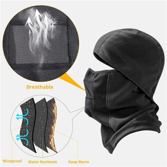 Balaclava Winter Ski Face Mask Breathable Windproof Thermal for Motorcycle - Picture 3 of 8